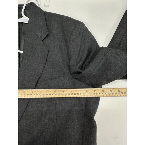 Executive Collection Mens Suit Coat Size 46R Gray Two Button Up Single Breasted - Picture 10 of 13